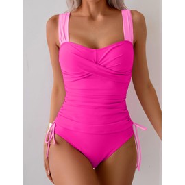 B2prity Tankini Swimsuits for Women Tummy Control Two Piece Bathing Suit High Waisted Wrap Swim Suit with Bottom Swimwear