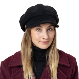 Mayser Women's Newsboy Cap Women - Made in the EU, Dark Green, 6 7/8-7, Dark Green, 6 7/8-7, dark green