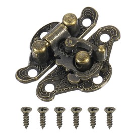 uxcell Hasp Clasp Latch Lock, 28 x 23mm Decorative Retro Toggle Latch Zinc Alloy Hasp Lock for Jewelry Box Craft Box Gift Box Wooden Case, Bronze
