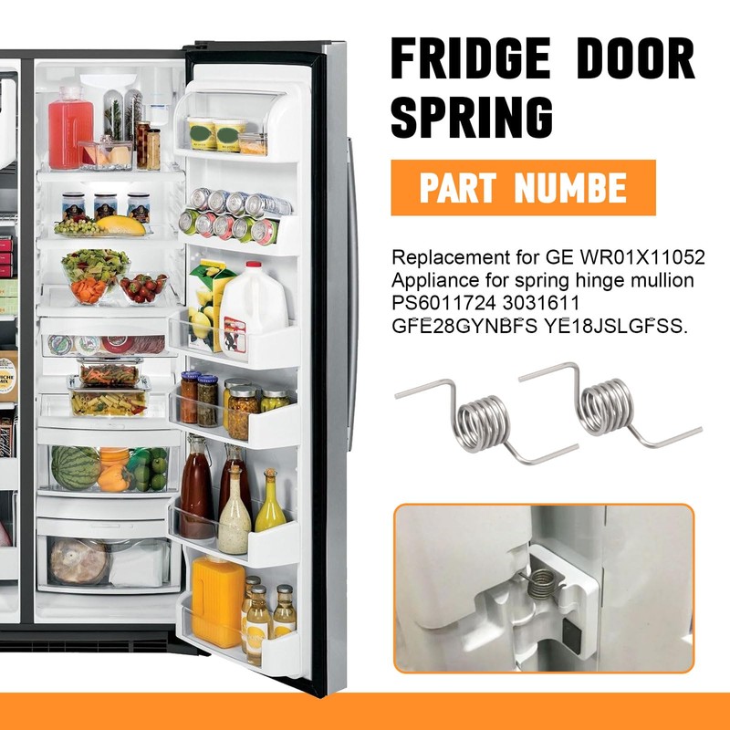 WR01X11052 Fridge Door Spring Hinge Mullion Fits for GE Refrigerator