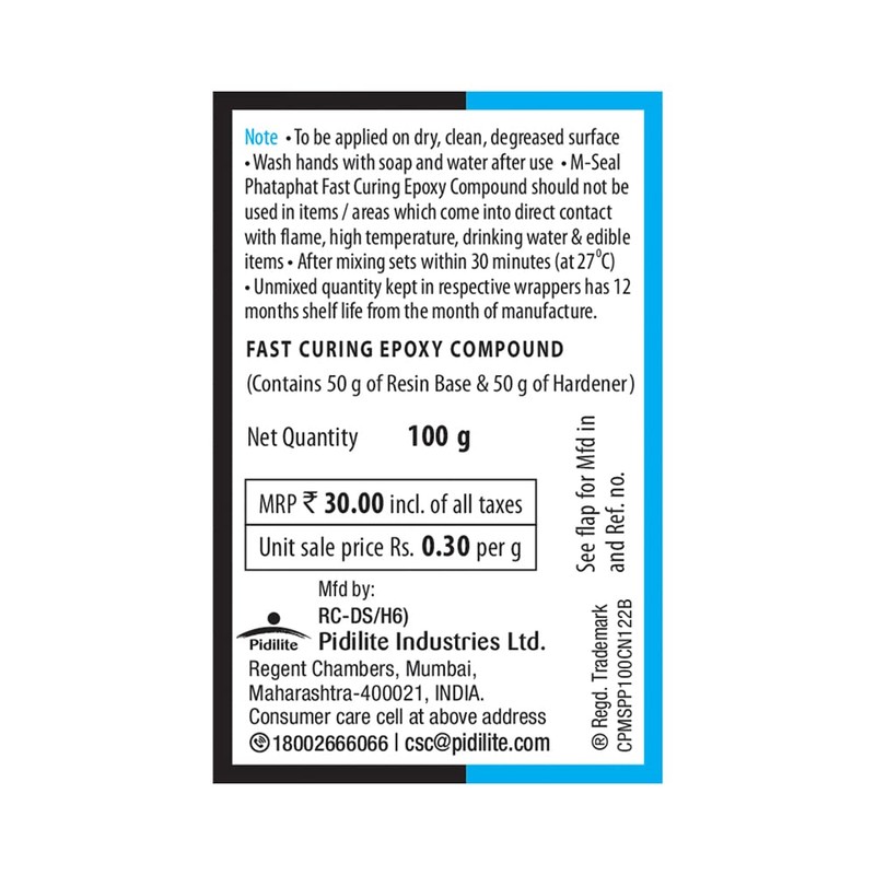 MSEAL Pidilite M-Seal PHATAPHAT Fast Curing EPOXY Compound 4 x