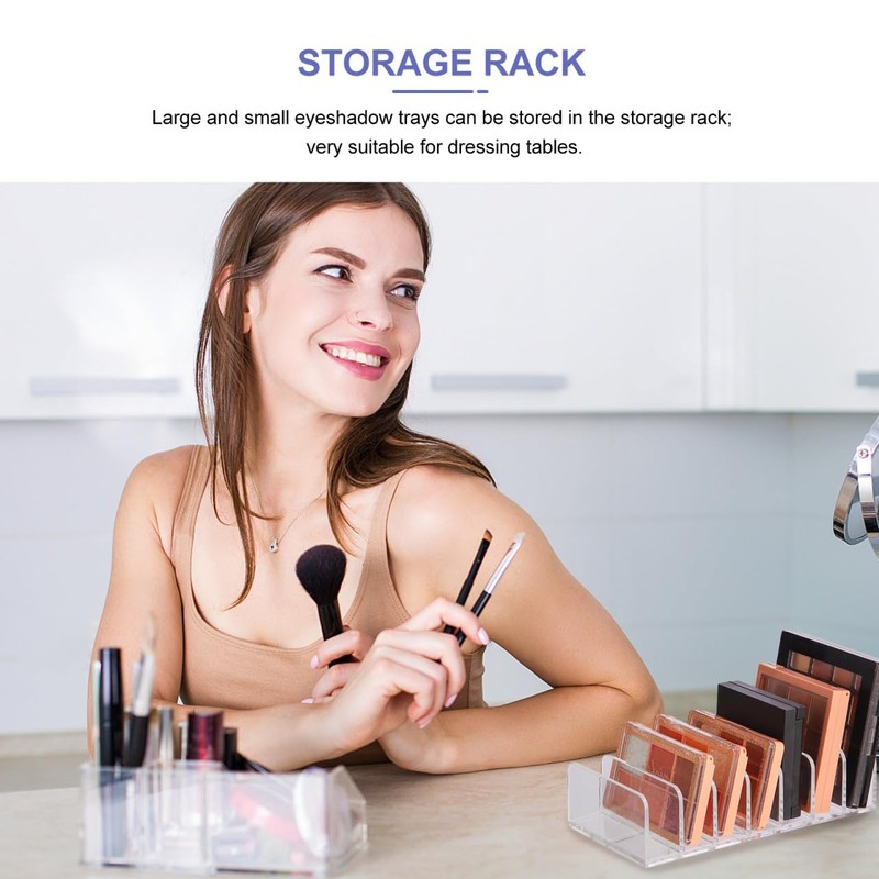 NOLITOY Acrylic Eyeshadow Palette Makeup Organizer, 7-Section Makeup Palette Organizer,