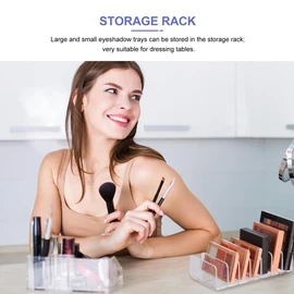 NOLITOY Acrylic Eyeshadow Palette Makeup Organizer, 7-Section Makeup Palette Organizer, Vanity Organizer Storage for Cosmetic Accessories, Eye Shadow, Sunglasses, CD Holder