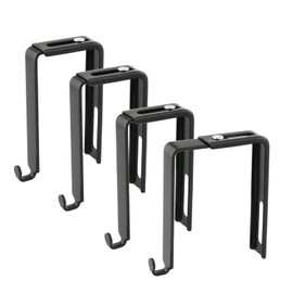 DGZZI 4PCS Adjustable Cabinet Door Hooks Universal Small Hooks for Door Cabinets, Mirror Hooks for Office Black