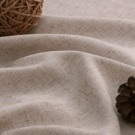 SPWIY Oatmeal Linen Sheer Curtains 84 Inches Long for Living Room 2 Panels Set Boho Semi Sheer Privacy Rod Pocket Back Tab Neutral Curtains for Bedroom Window 52x84