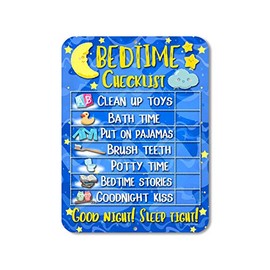 Honey Dew Gifts Daily Bedtime Routine Reward Chart for Kids and Autism - Tin Learning Calendar for Kids, Visual Teaching Tool