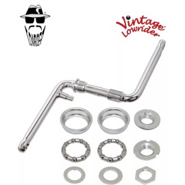 VINTAGE ORIGINAL LOWRIDER BICYCLE 6 -1/2" LONG CRANK & Chrome BOTTOM BRACKET.