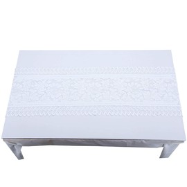 mookaitedecor Lace Table Runner for Wedding Party Coffee Table Decor White, 13 x 59 Inch
