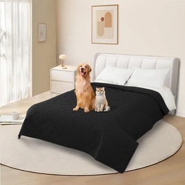 DUJUIKE Waterproof Sofa Cover for Dogs, 100% Waterproof Dog Blanket, Sofa Protection, Duvet with Non-Slip Particles, Furniture Protector for Dogs, Cats and Pets, Scratch-Resistant (Black, 132-208 cm)