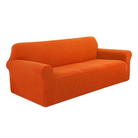 U-NICE HOME Stretch Couch Cover Sofa Cover Sofa Slipcover Furniture Protector for 4 Cushion Couch Sofa Pet Friendly(Oversized Sofa, Orange)