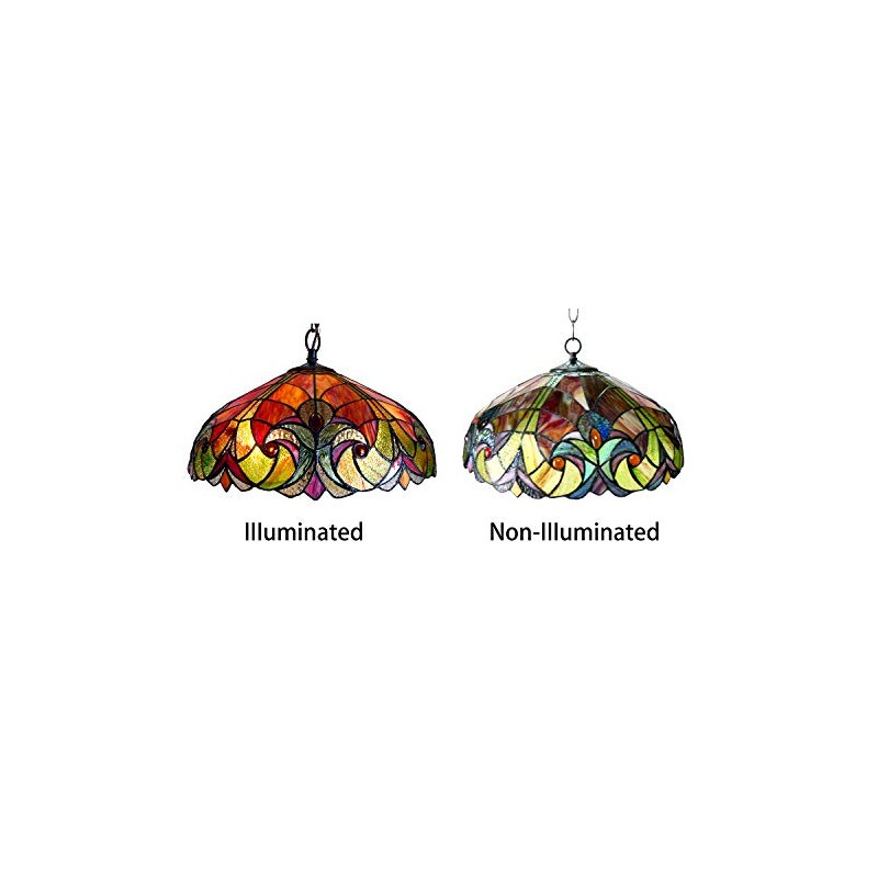 Radiance Goods Tiffany-Style 2 Light Victorian Ceiling Pendent 18" Shade