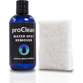 GlasWeld ProClean Hard Water Spot Remover - For Glass, Metal & More - Includes Applicator Pad - Water Stain Remover Kit - Use on Car Window or Shower Door