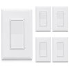 ELEGRP Single Pole Decors Light Switch with Screwless Plate, 15A