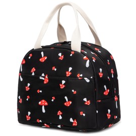 Mushroom Insulated Lunch Bag for Women Grils, Reusable Tote Lunch Box for Work School Picnic Travel