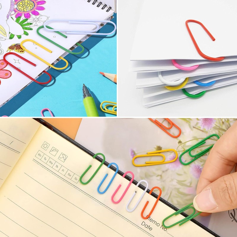 KHIRY Colourful Paper Clips, Pack of 500, Durable and Rustproof,