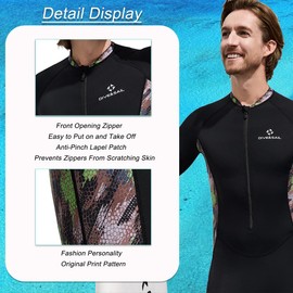Skyone Full Body Rash Guard Swimsuit Dive Skins for Women Men, Thin Wet Suit Diving Suit UV Protection Long Sleeve Scuba Skin (Black, L)
