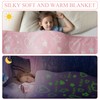 Goodhipi Glow in The Dark Pink Heart Stars Throws Blanket