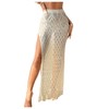 SHENHE Women's Crochet Swim Cover Up High Slit Sheer Long