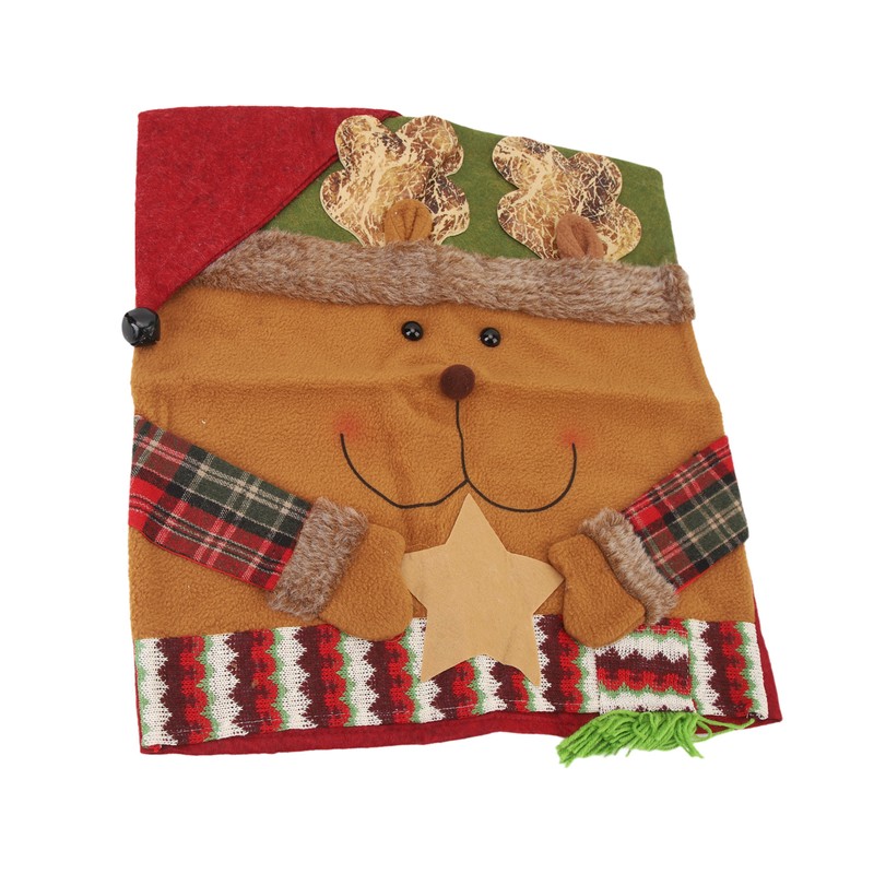 Xmas Dinner Chair Back Covers Easy To Install Soft Anti