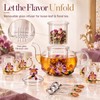 Maxdot 5 Pcs Floral Glass Tea Set, 14 oz Rose
