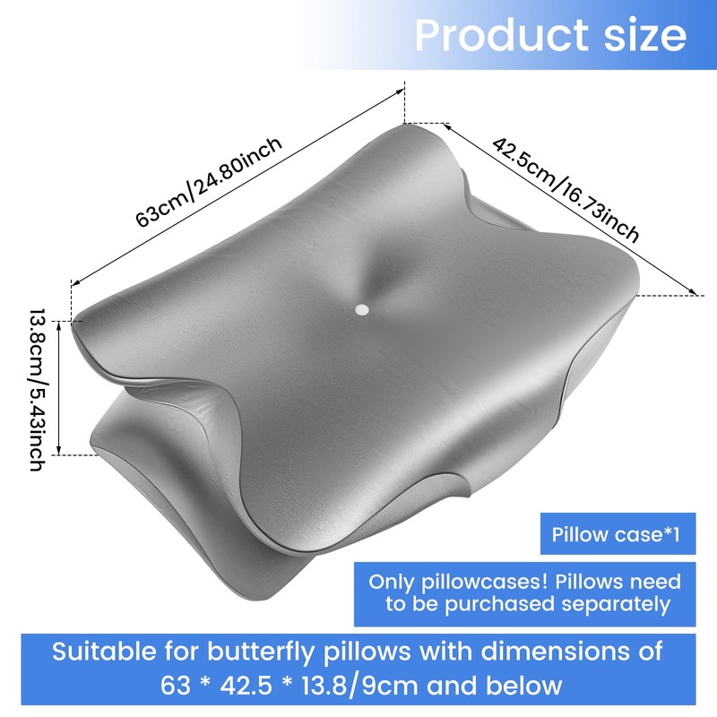Pillow Case Cover with Zipper, Smooth Pillowcase, Soft Cervical Neck
