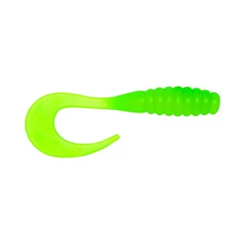 Yum Lures YRTG3171 Ribbontail Grub Fishing Bait, LIM Chartreuse, 3''