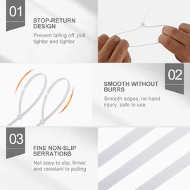 Cable Ties,350mm×7.6mm Heavy Duty with 70 kg Tensile Strength Large UV Resistant Strong Nylon Cable Zip Ties(100 Pieces),White