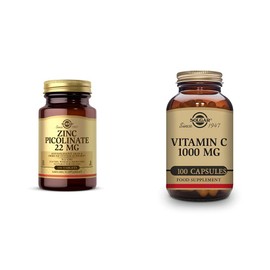 Solgar Solgar Vitamin C 1000 mg, 100 Vegetable Capsules - Antioxidant & Immune Support - Overall Health Zinc Picolinate 22 mg, 100 Tablets - Promotes Healthy Skin