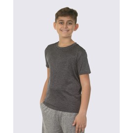 5 Pack: Boys Girls Active Athletic Quick Dry Dri Fit Short Sleeve T-Shirts Crew Neck Tops Teen Gym Undershirts Tees Youth Basketball Clothes Moisture Wicking Tshirt-Set 10,Medium (8-10)