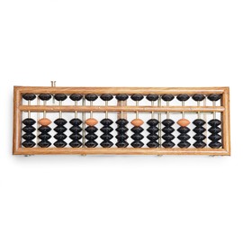Black long Di fang Wooden Abacus - Professional 13 Column Soroban - 10.83 Inches (27.5 Centimeters) - Calculator with Reset Button - Made