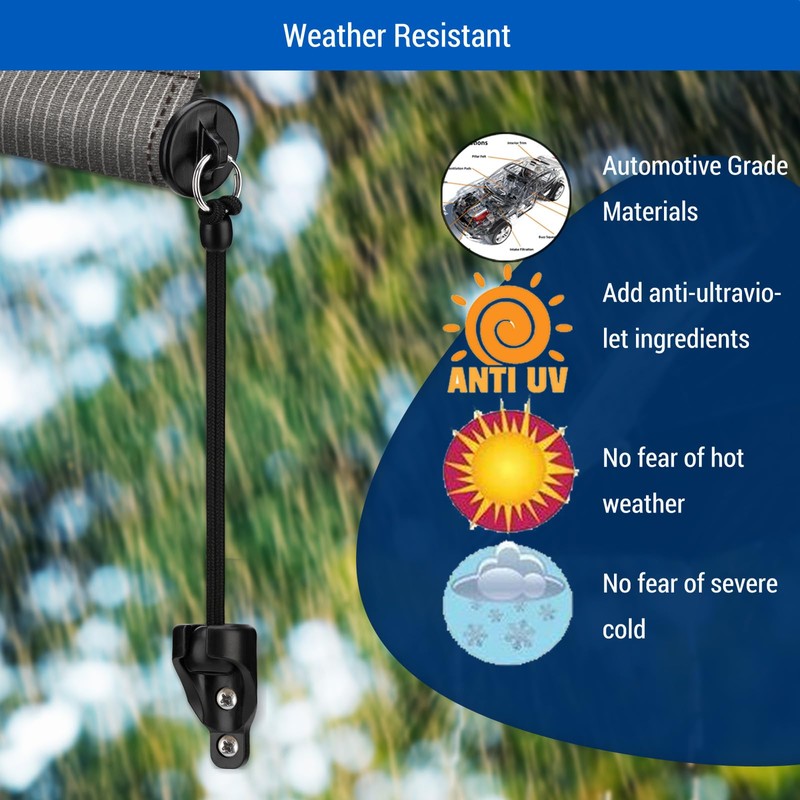 IVYSUN Replacement Shade Parts Ultra Long Bungee Tie Down Kit