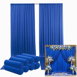 40ftx12ft Wrinkle Free Royal Blue Backdrop Curtain, 8 Panels 12FT Height Royal Blue Wedding Backdrop Drapes, Silky Polyester Back Drop Cloth for Birthday Photography Background Party Backdrop Draping