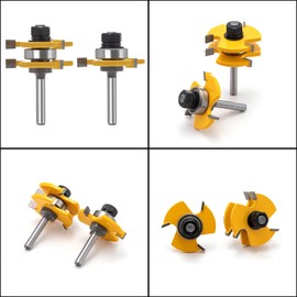 3 Edge T Joint Router Bit, Lock Miter Woodworking Bit for Cabinet, Rabbeting & Tongue & Groove (Router Bit-1/2 Inch -3 Edged T-Shaped)