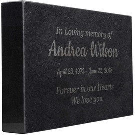 Customized In Loving Memory Black Granite Memorial or Sympathy Gift. Offered in a Variety of Sizes to Meet your Needs and Budget (12 x 8 x 2")