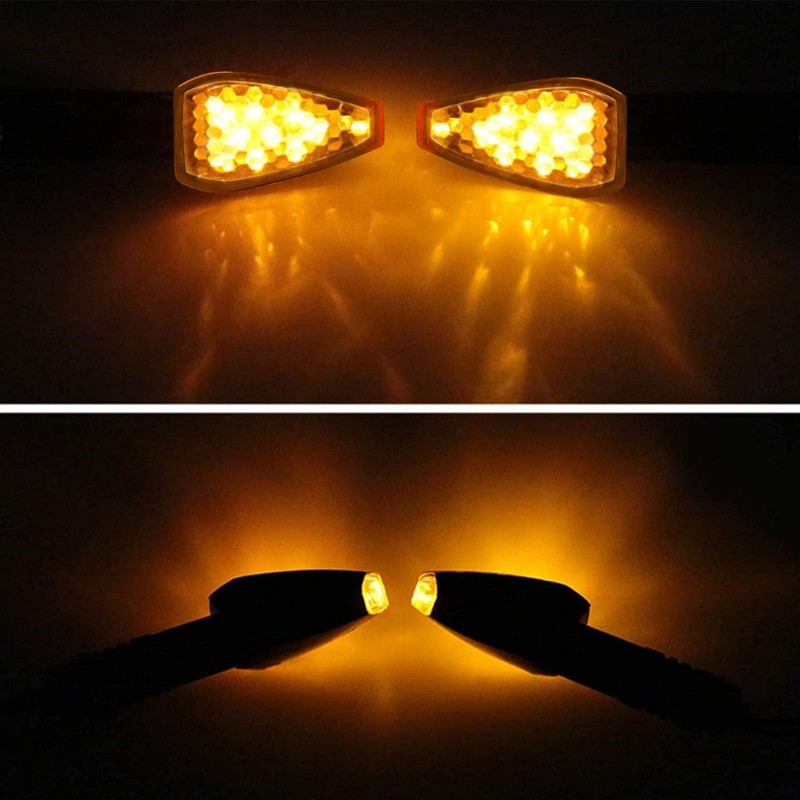 Frienda 4pcs Motorcycle Turn Signals 14 LED 12v Lights Indicators