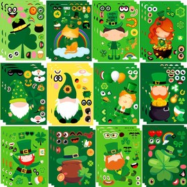 36 Sheets St. Patrick's Day Game Stickers for Kids, Make Your Own St Patricks Day Stickers, St. Patricks Day Crafts Stickers for Party Favors Games Party Supplies