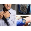 FORSINING Stainless Steel Strap Waterproof Hollow Automatic Mechanical Men WatchBlue