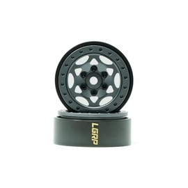 Little Guy Racing Parts Ghost Series 1.0 Beadlock Wheels Compatible with 1/18 & 1/24 Scale RC Axial SCX24, RGT, Element, Enduro, URUAV, Gun Metal, 28mm (1.1") x 31mm x 13mm (4 Wheels Per Order)