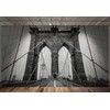 Black and White Brooklyn Bridge Wall Mural, Peel and Stick,