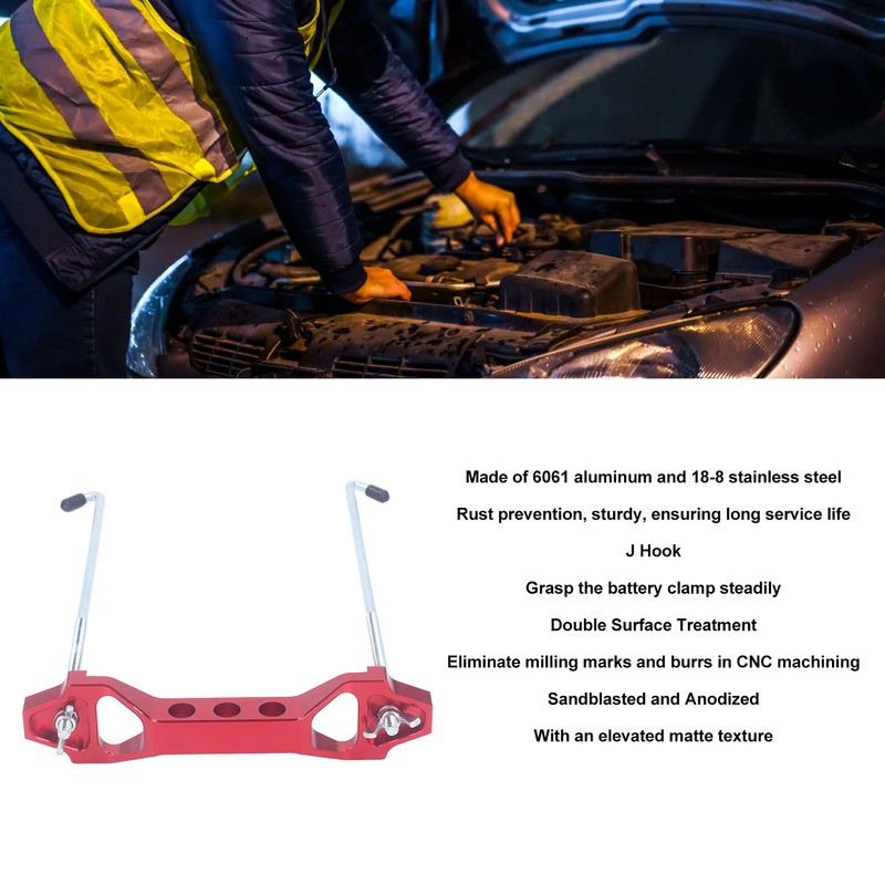 Battery Hold Down Bracket Heavy Duty Aluminum Alloy Car Battery