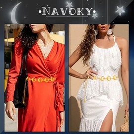 Navoky Moon Star Metal Waist Chain Sun Pendant Belly Belt Body Chains Jewelry Accessories for Women(Gold-Moon)