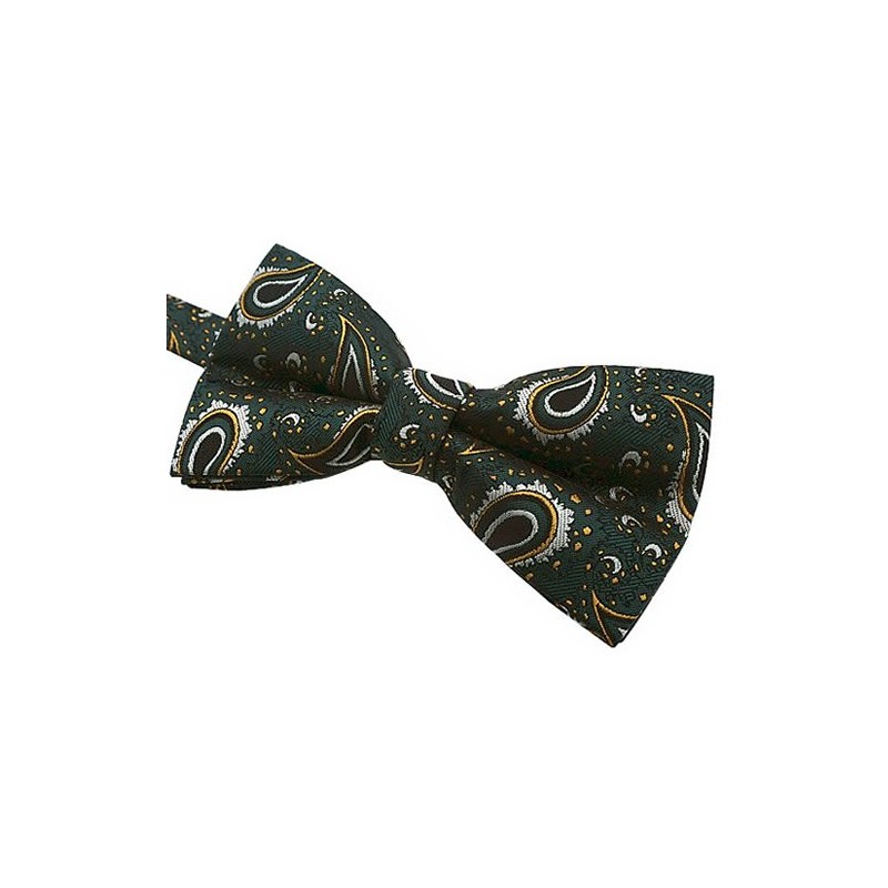 Green Paisley Bow Tie Bow Tie [Simple Wearing Type] BD275