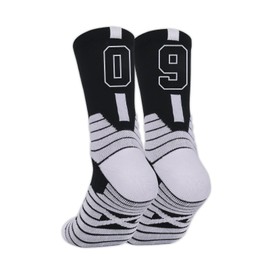 HGLG7G Custom Team Crew Socks Athletic #9 Player Number Black White All Team Numbers Gifts for Men Women