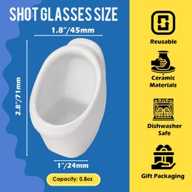 Extguds Funny Urinal Shot Glasses: White Elephant Gag Fun Novelty Yankee Party Exchange Gifts for Adults，Humor Funny Shot Glass Secret Santa and Shot Glass Collectors，Christmas Gifts for Men Women