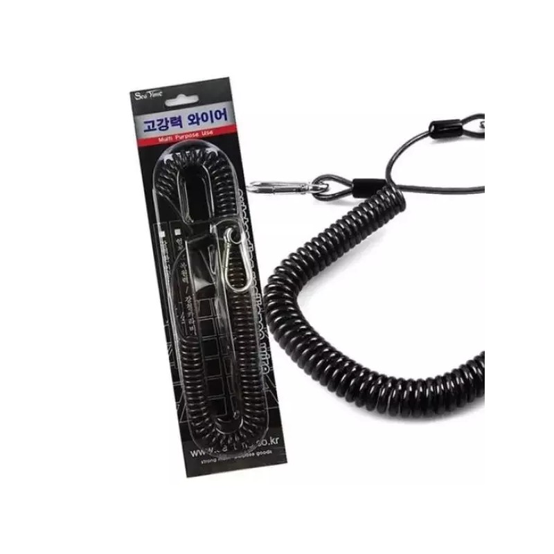 Wire Rope 와이어로프 씨타임 고강력 와이어 로프 스프링줄 캐리어 분실방지