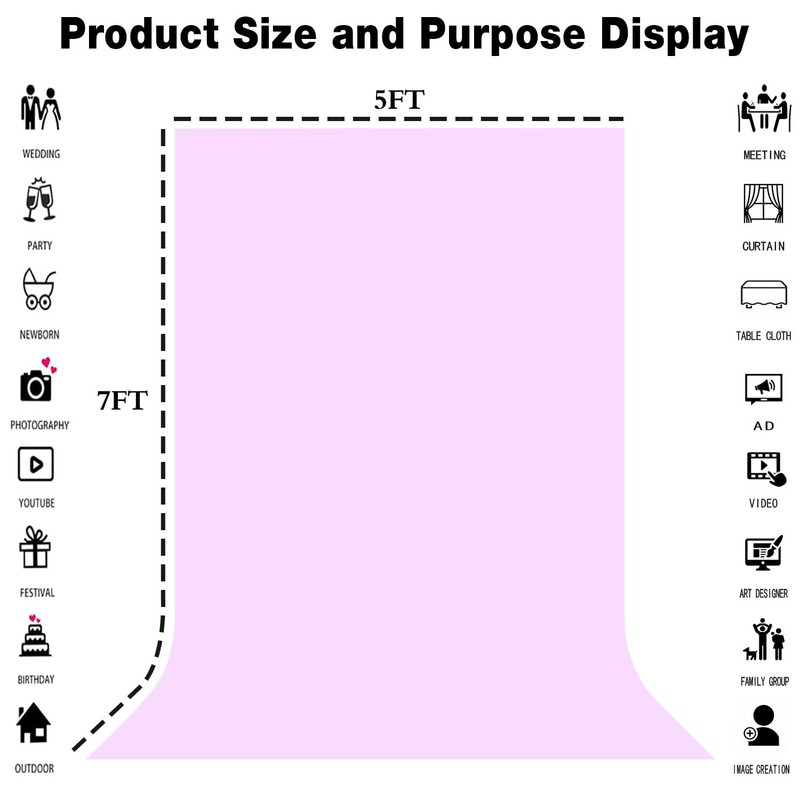 LYLYCTY Light Purple Portrait Backdrop 8x10ft Zoom Meeting Photo Studio
