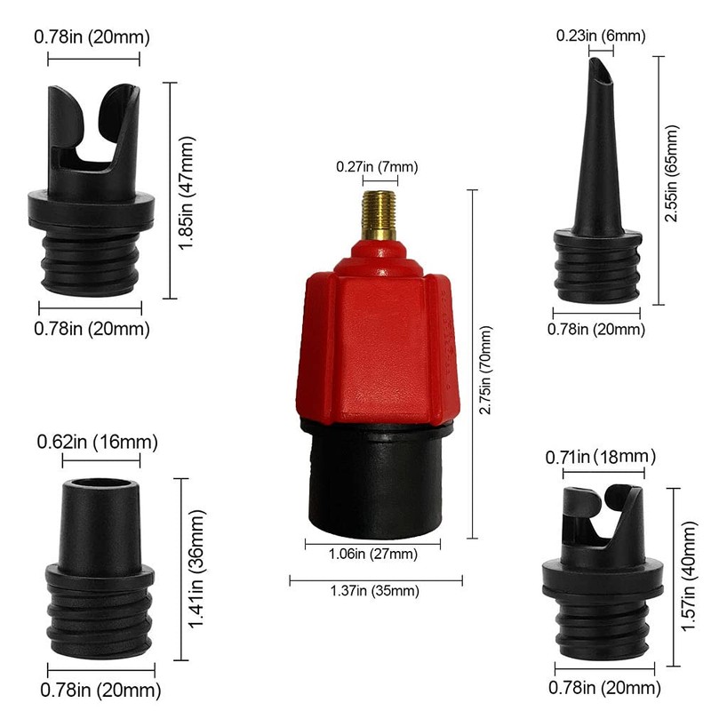 PeSandy SUP Pump Adaptor Air Valve Converter, 7MM Inlet Opening