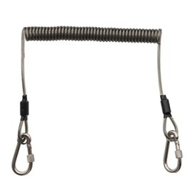 Strong Spiral Cord, Long Screw Carabiner, Maximum Extension of 6.6 ft (3 m), Load Capacity 66.1 lbs (30 kg), Wire, Butt Rope, Fishing, Climbing, Camping