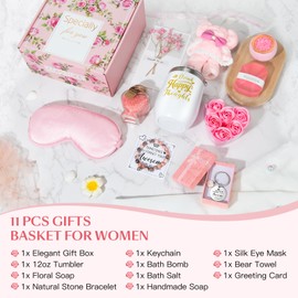 Birthday Gifts for Women, Relaxing Spa Gift Basket for Her, Self Care Get Well Soon Gifts Set for Girls , Christmas Mother's Day Thank You Gift for Women, Mom, Best Friend, Girlfriends, Wife, Sister and Coworkers