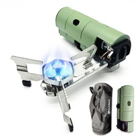 Roamix 17,700 BTU Foldable Butane Camping Stove – 5,200W Portable Gas Burner with Carrying Bag for Outdoor Cooking, Backpacking & Emergency Use